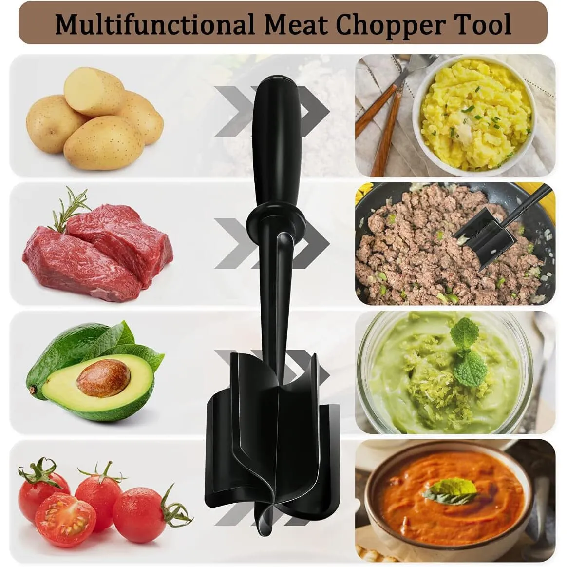 2-Piece Set: Heat-Resistant Nylon Meat Chopper Set