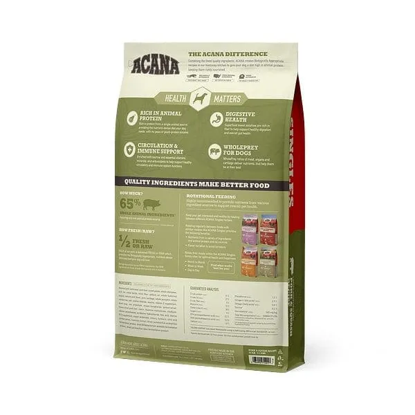 ACANA Singles Pork & Squash Recipe Grain Free Dry Dog Food