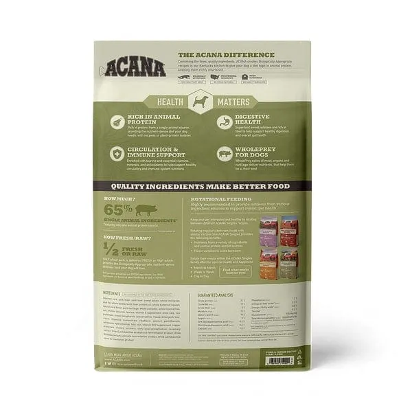 ACANA Singles Pork & Squash Recipe Grain Free Dry Dog Food