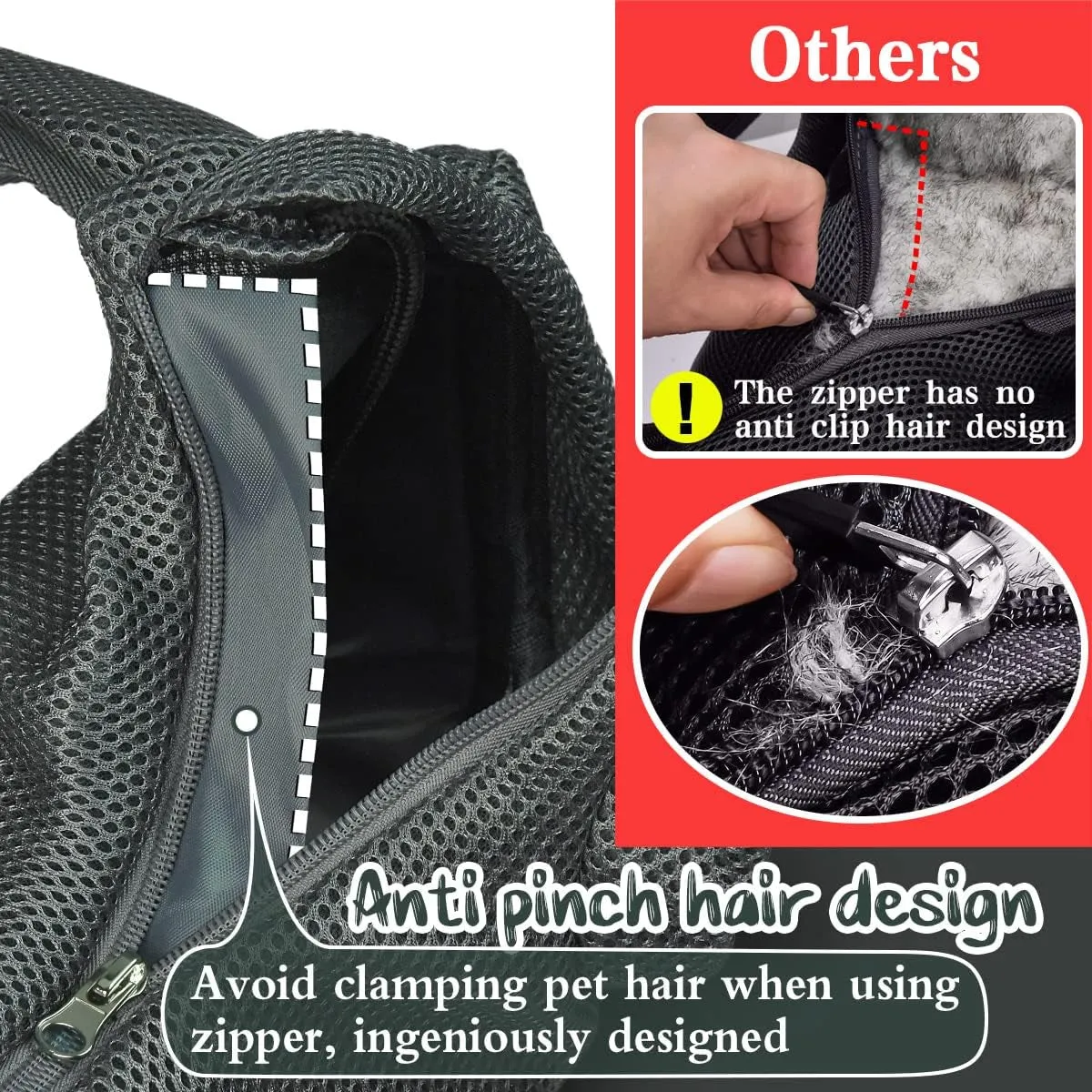 Adjustable Dog and Cat Sling Carrier with Padded Shoulder Strap, Large Zipper Pocket, and Mesh Pocket for Outdoor Travel