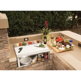 Alfresco 30-Inch Pizza Prep and Garnish Rail w/ Food Pans