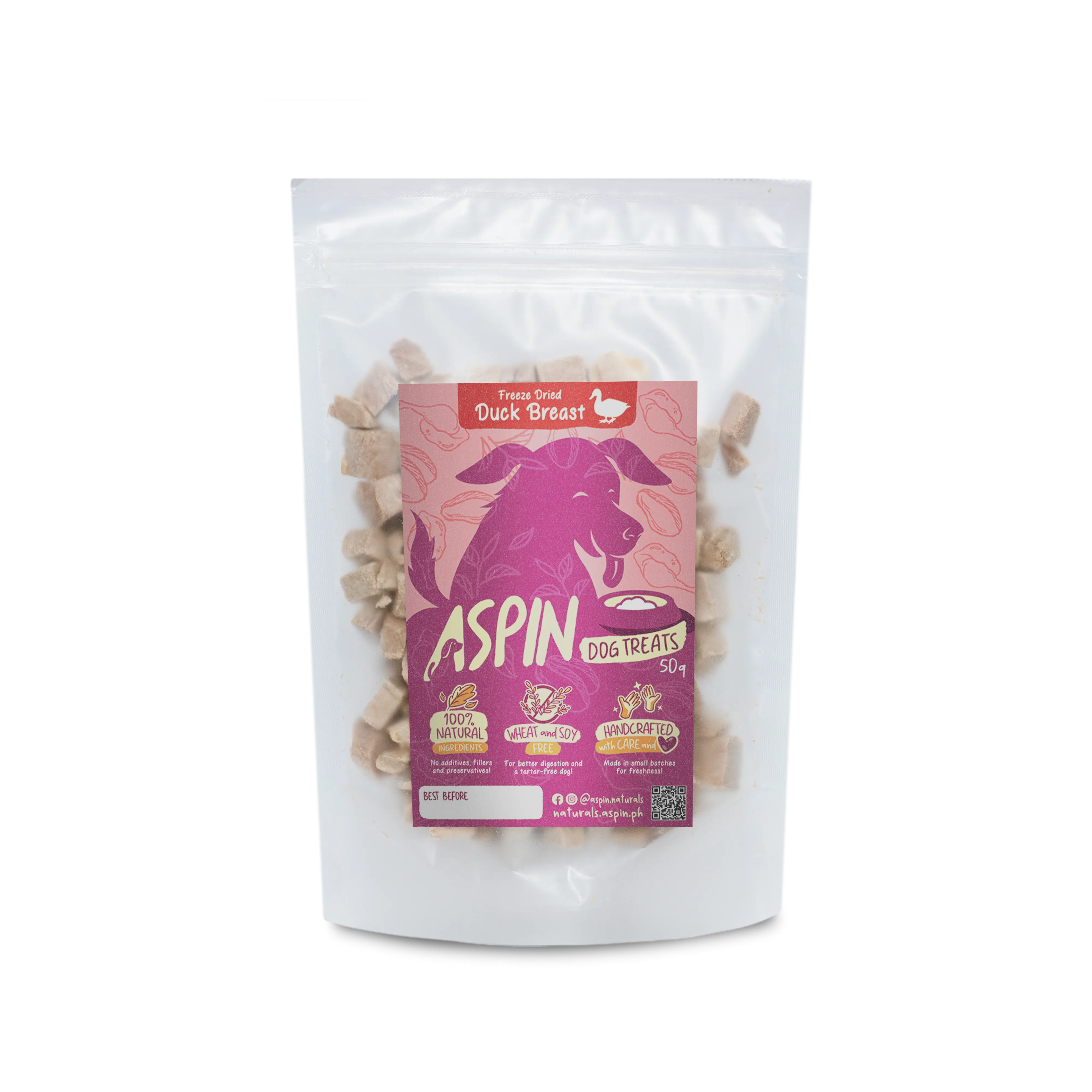 Aspin Dog Treats Freeze Dried Duck Breast 50g