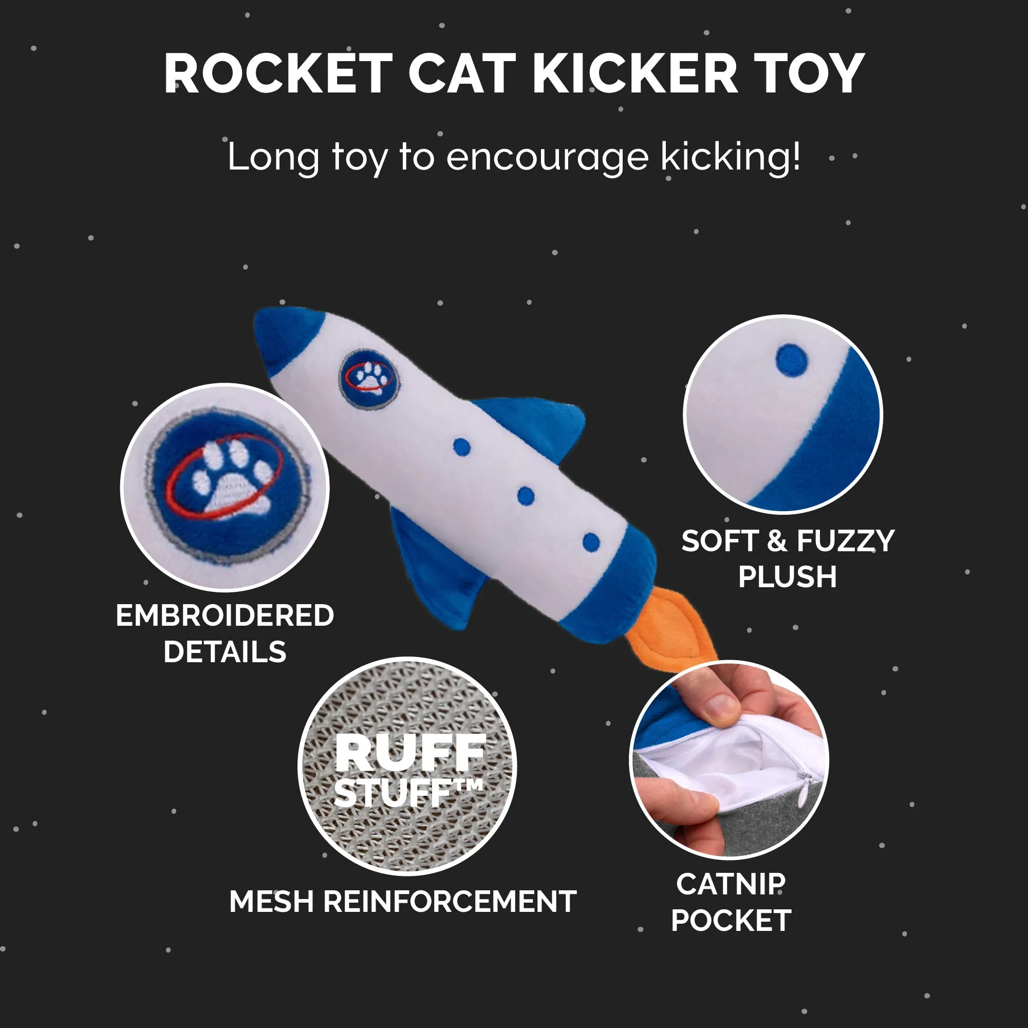 Catnip Kicker Cat Toy - Rocket