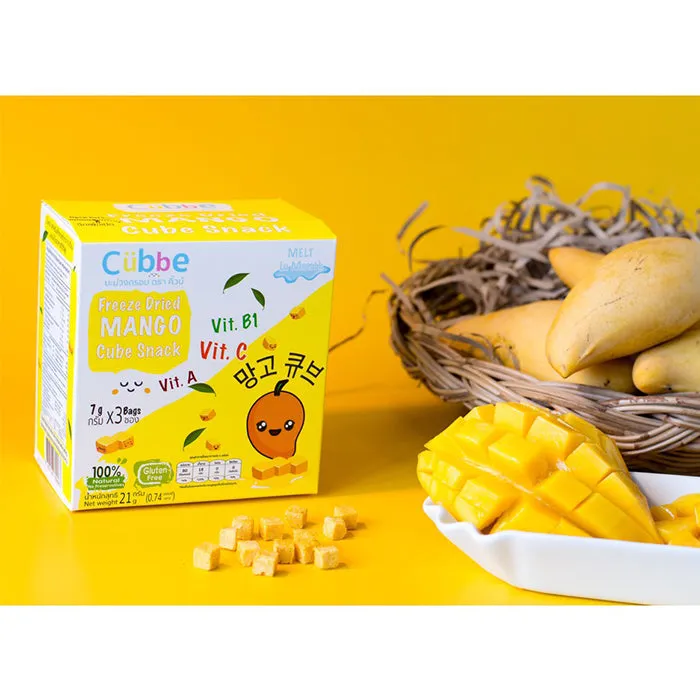 Cubbe Freeze Dried Mango Cube Snack 3's 21g