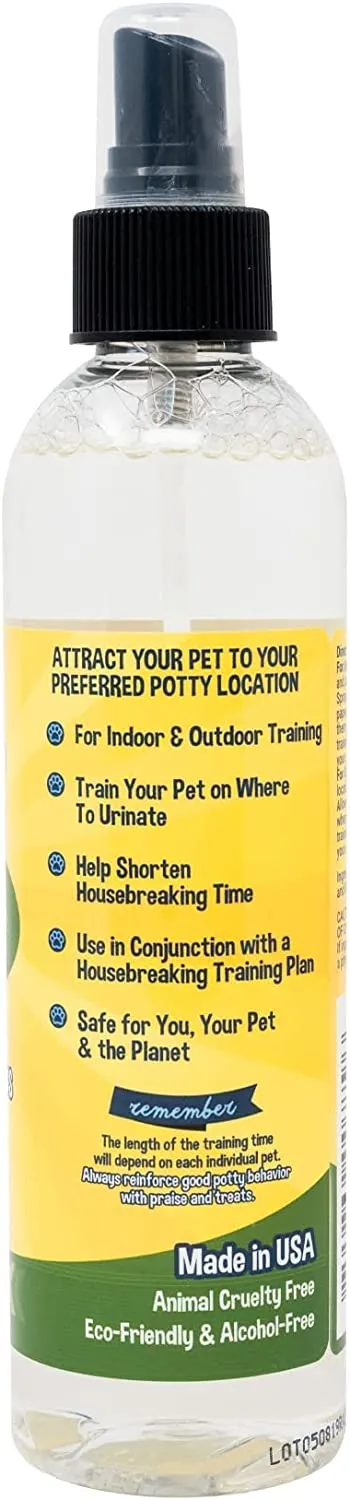 Dog Potty Training Spray | Indoor Outdoor Potty Here Training Aid for Dogs & Puppies | Puppy Potty Training for Potty Pads | Made in USA