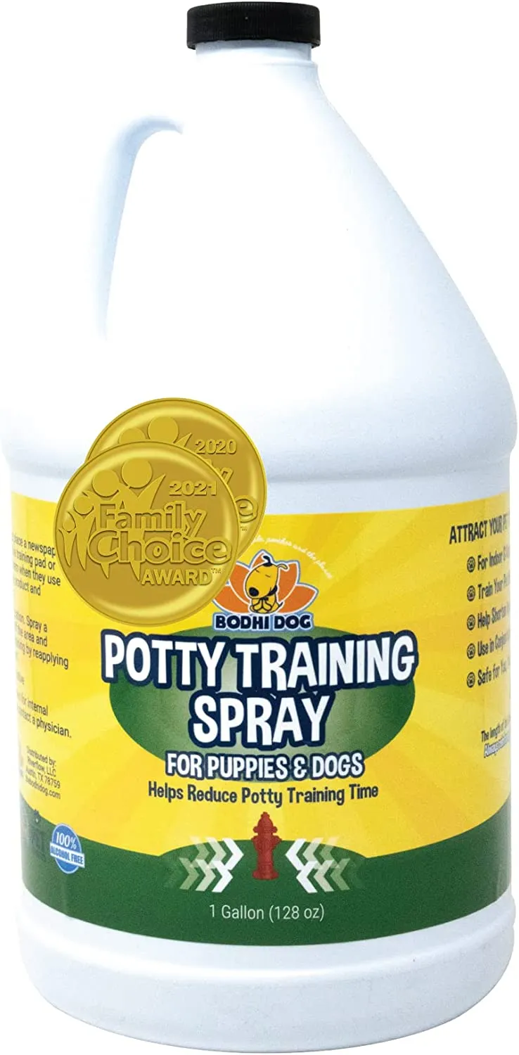 Dog Potty Training Spray | Indoor Outdoor Potty Here Training Aid for Dogs & Puppies | Puppy Potty Training for Potty Pads | Made in USA