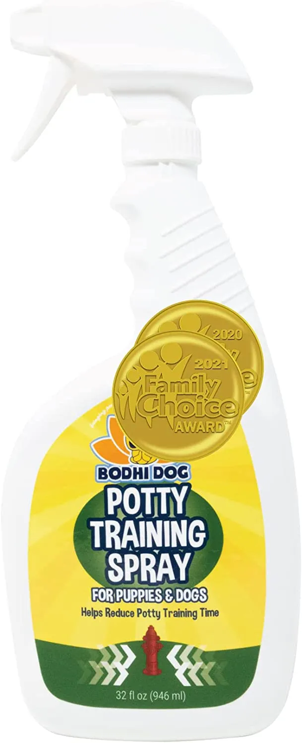 Dog Potty Training Spray | Indoor Outdoor Potty Here Training Aid for Dogs & Puppies | Puppy Potty Training for Potty Pads | Made in USA