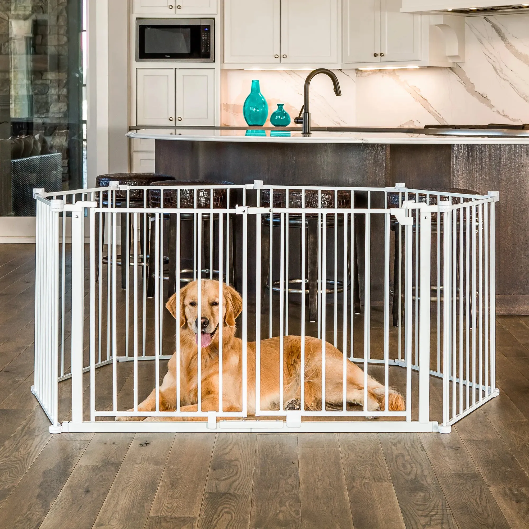 Double Door Super Wide Pet Gate & Pet Yard