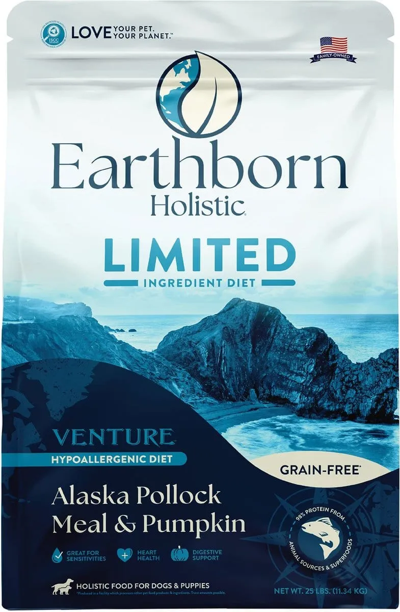 Earthborn Holistic Venture Grain Free Alaska Pollock Meal and Pumpkin Dry Dog Food