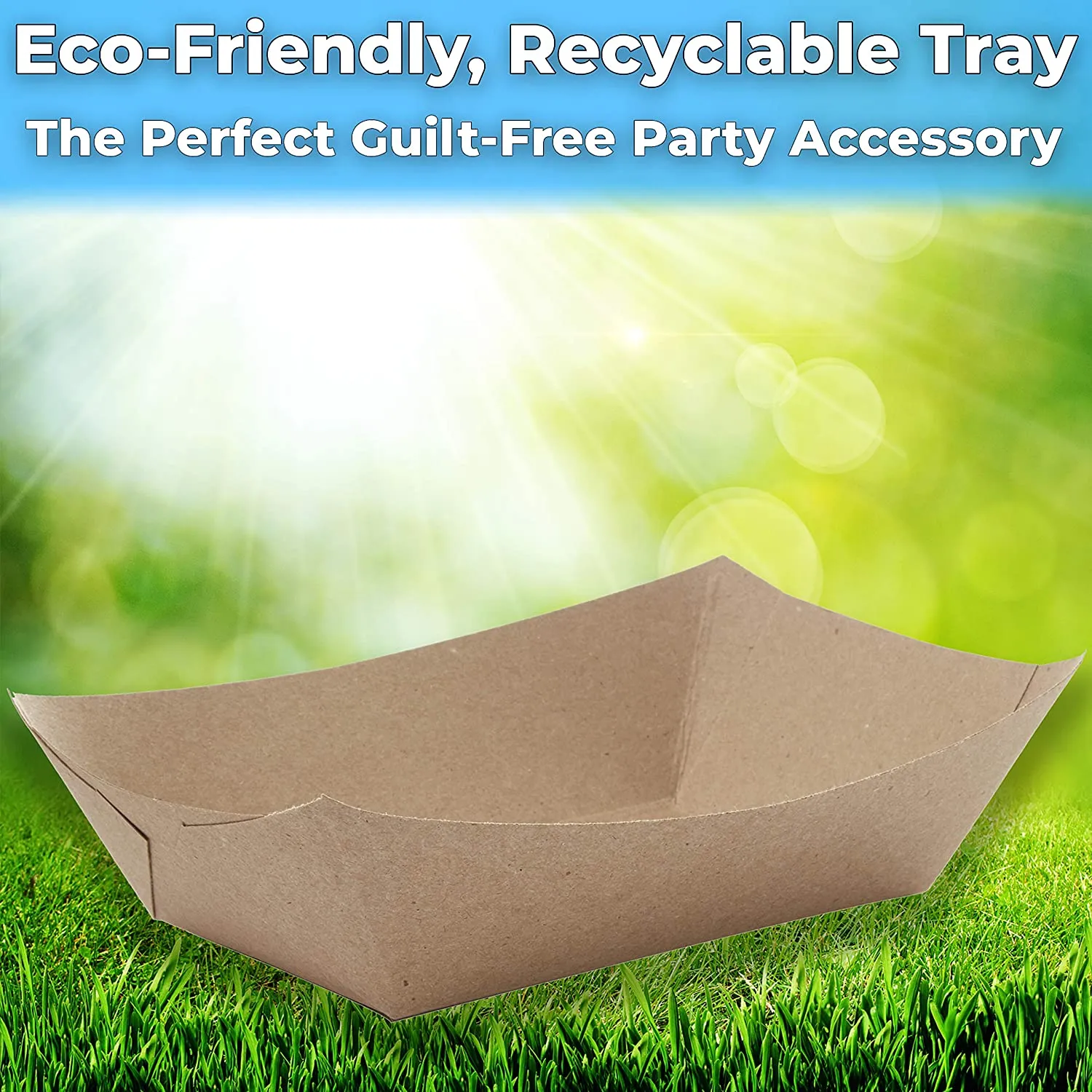 Eco-Friendly 3lb Food Holder Trays,Party Snack Boat for Nachos, Tacos or BBQ Made in USA