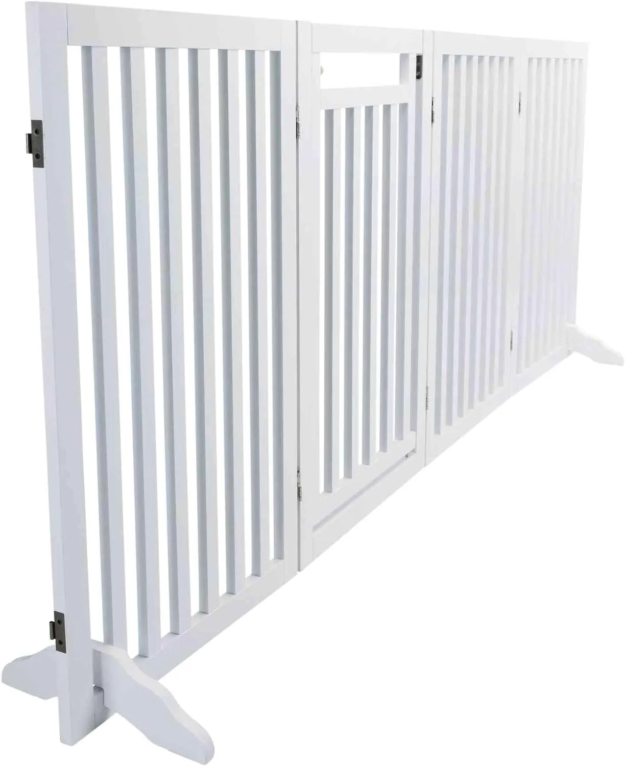 Freestanding 4-Panel Pet Gate, Foldable Pet Barrier Fence