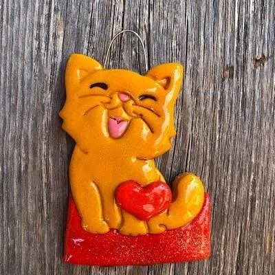 Happy Cat Christmas Ornament