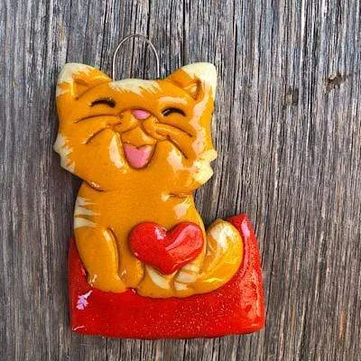 Happy Cat Christmas Ornament