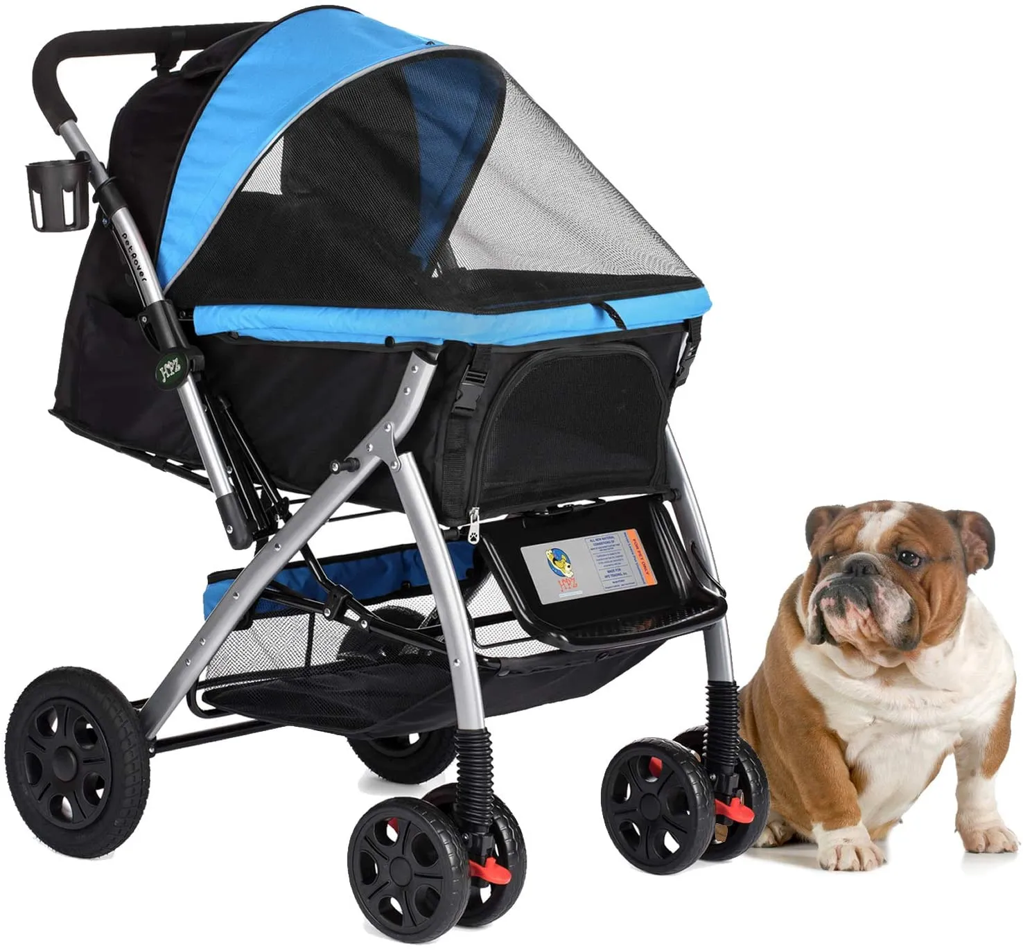 Heavy Duty Dog Stroller, Pet Stroller with Convertible Compartment