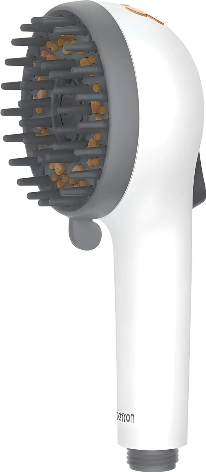 Pet Dog Grooming Shower Head with Massage Brush Functionality and Water-Saving Pause Feature