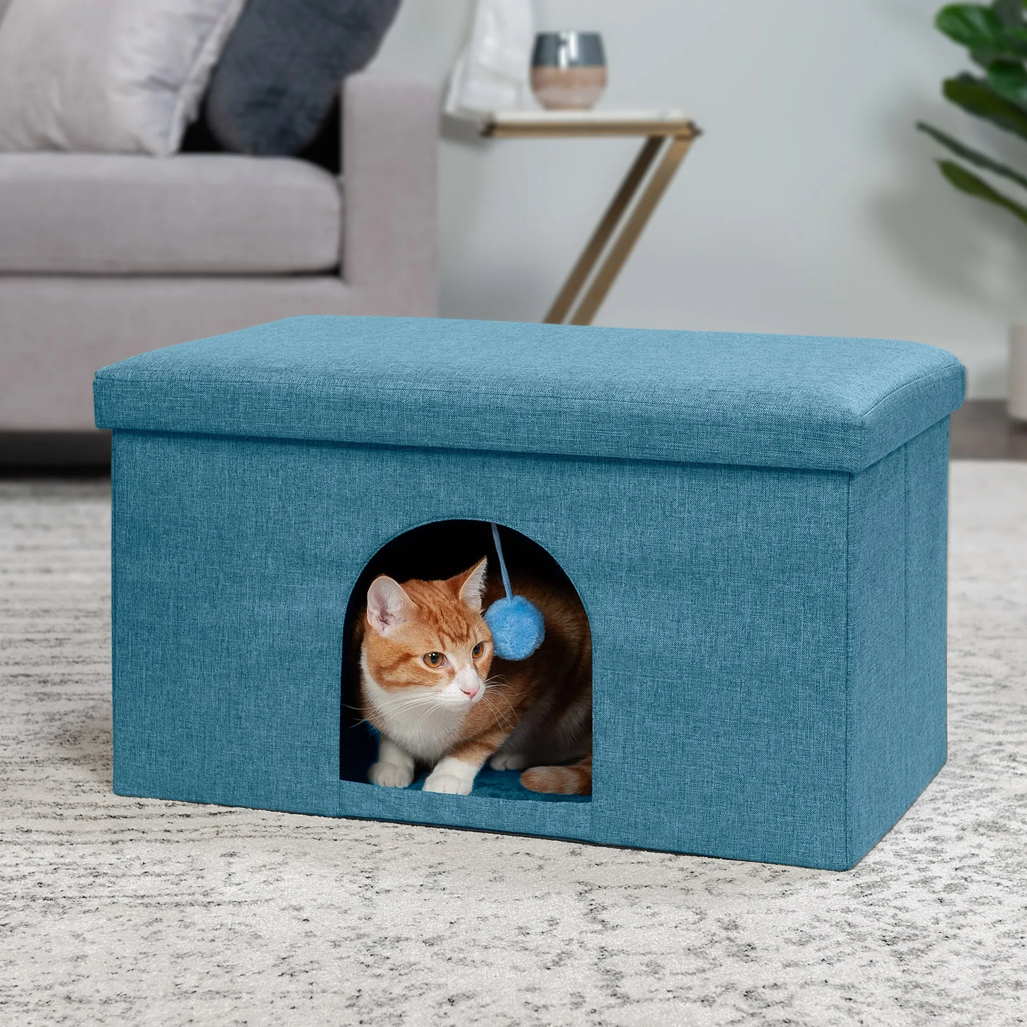 Pet House Footstool Ottoman Hideaway