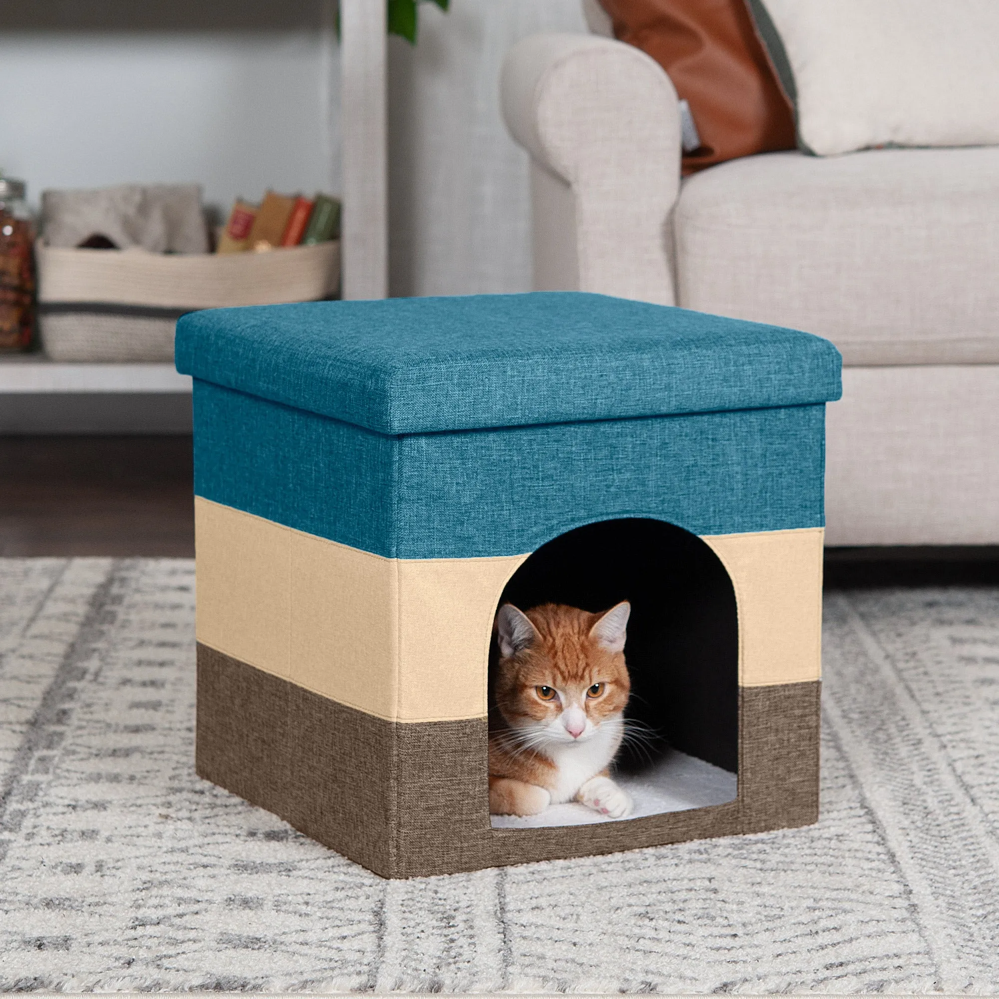 Pet House Footstool Ottoman Hideaway