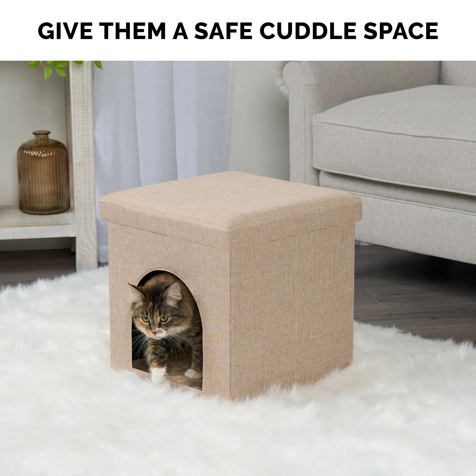 Pet House Footstool Ottoman Hideaway