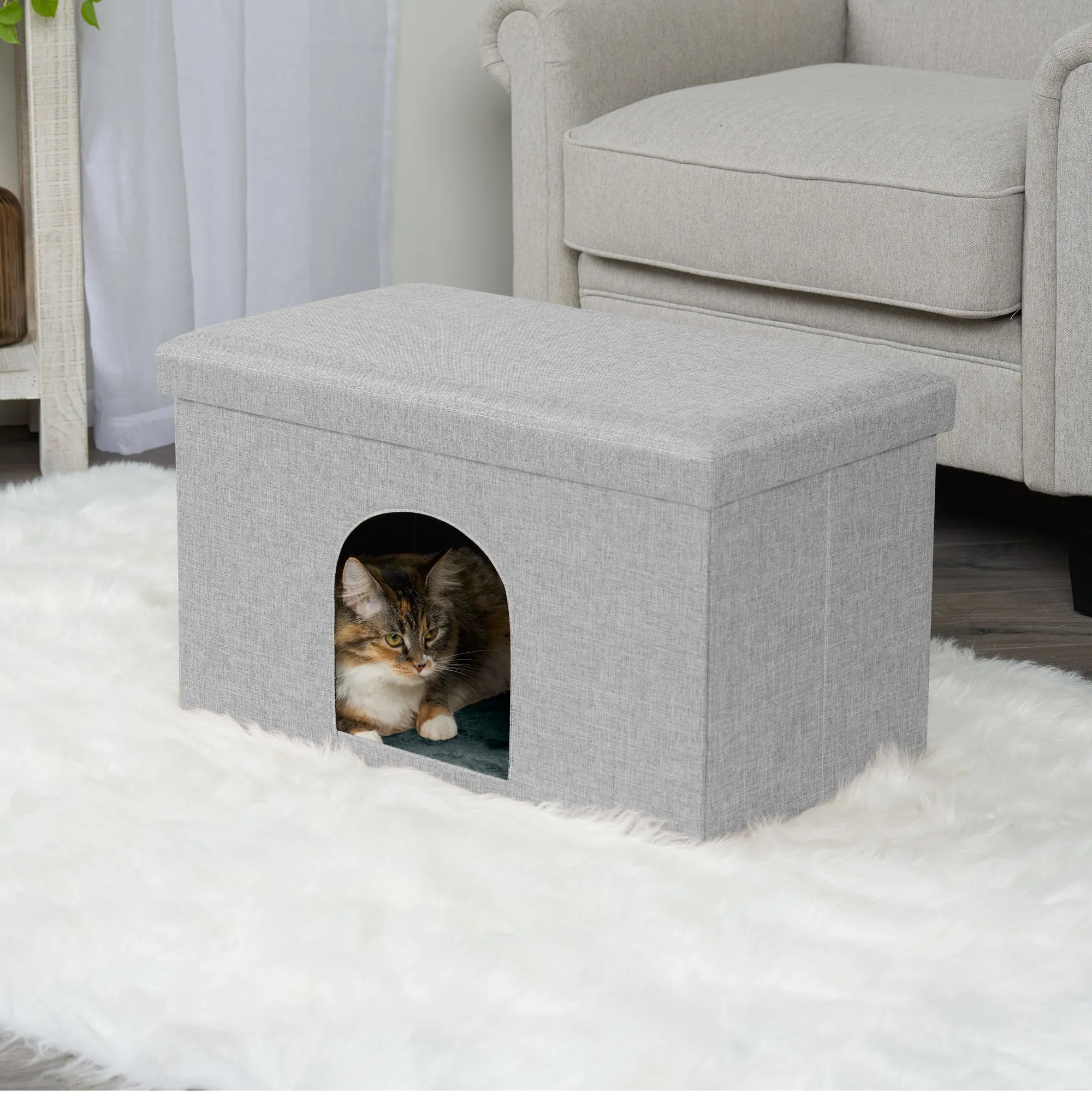 Pet House Footstool Ottoman Hideaway