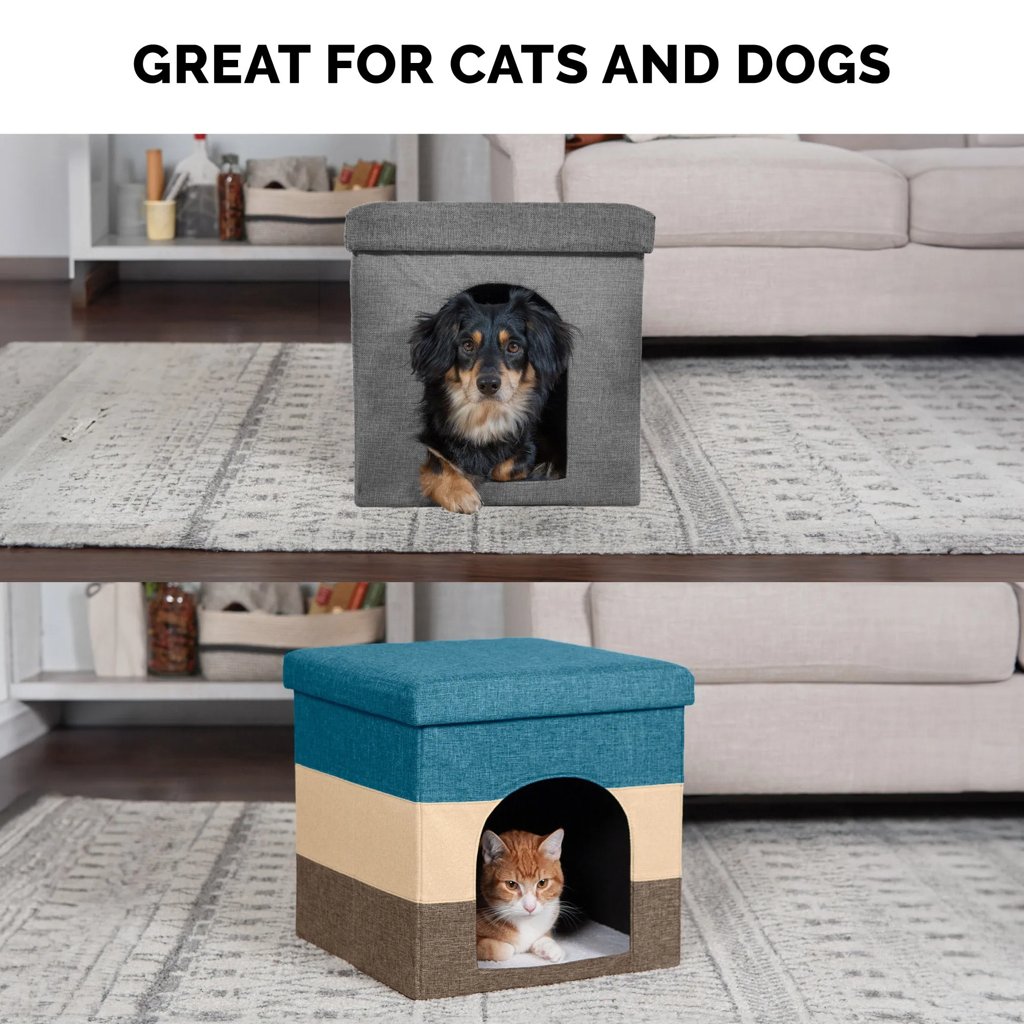 Pet House Footstool Ottoman Hideaway