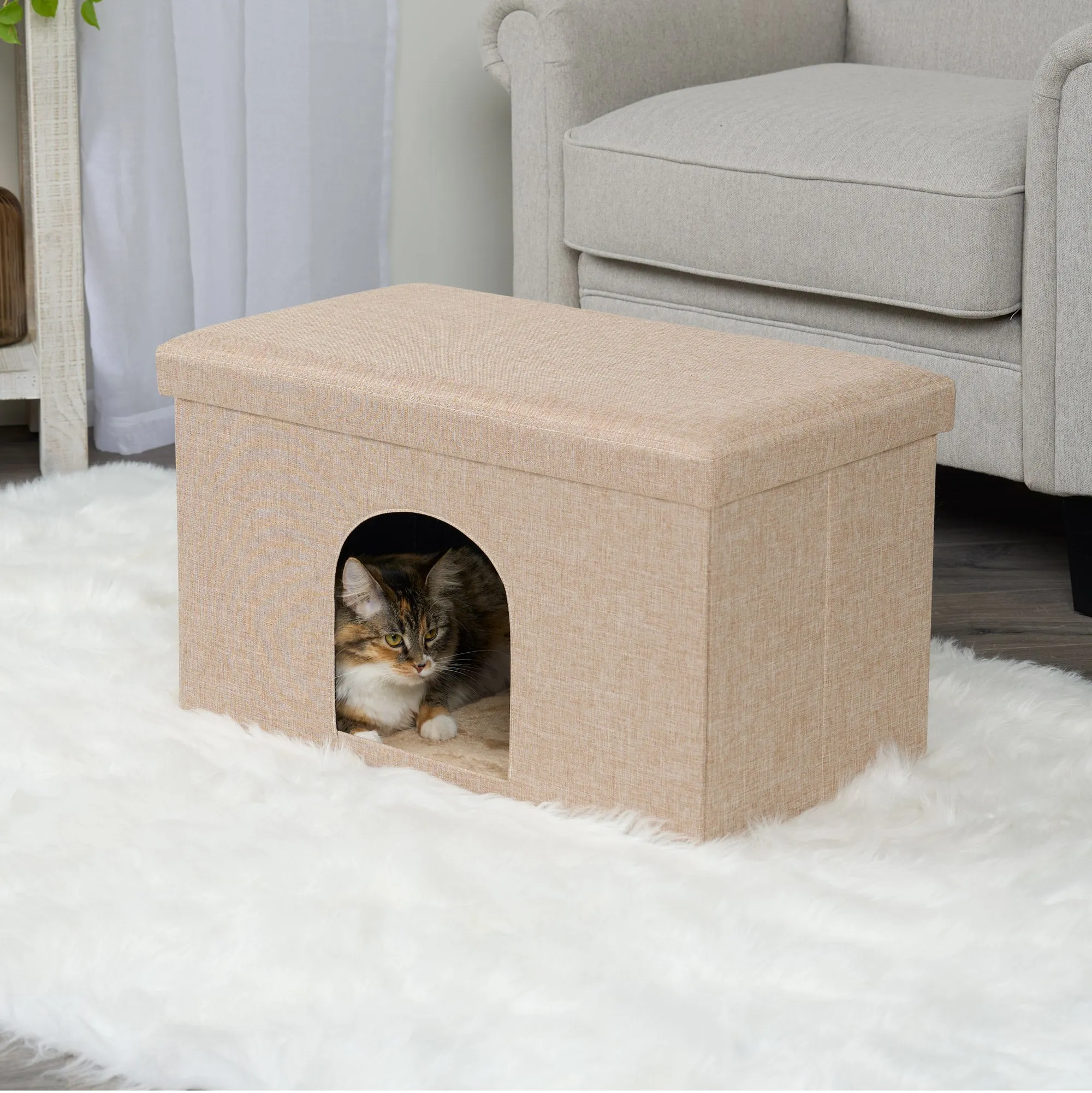 Pet House Footstool Ottoman Hideaway