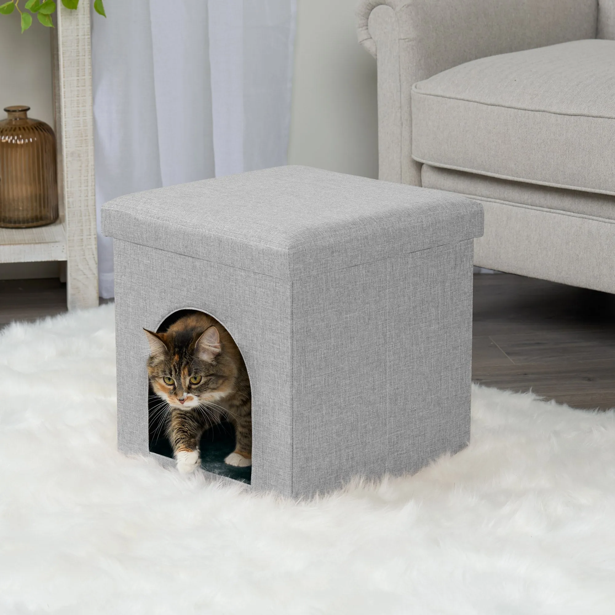 Pet House Footstool Ottoman Hideaway