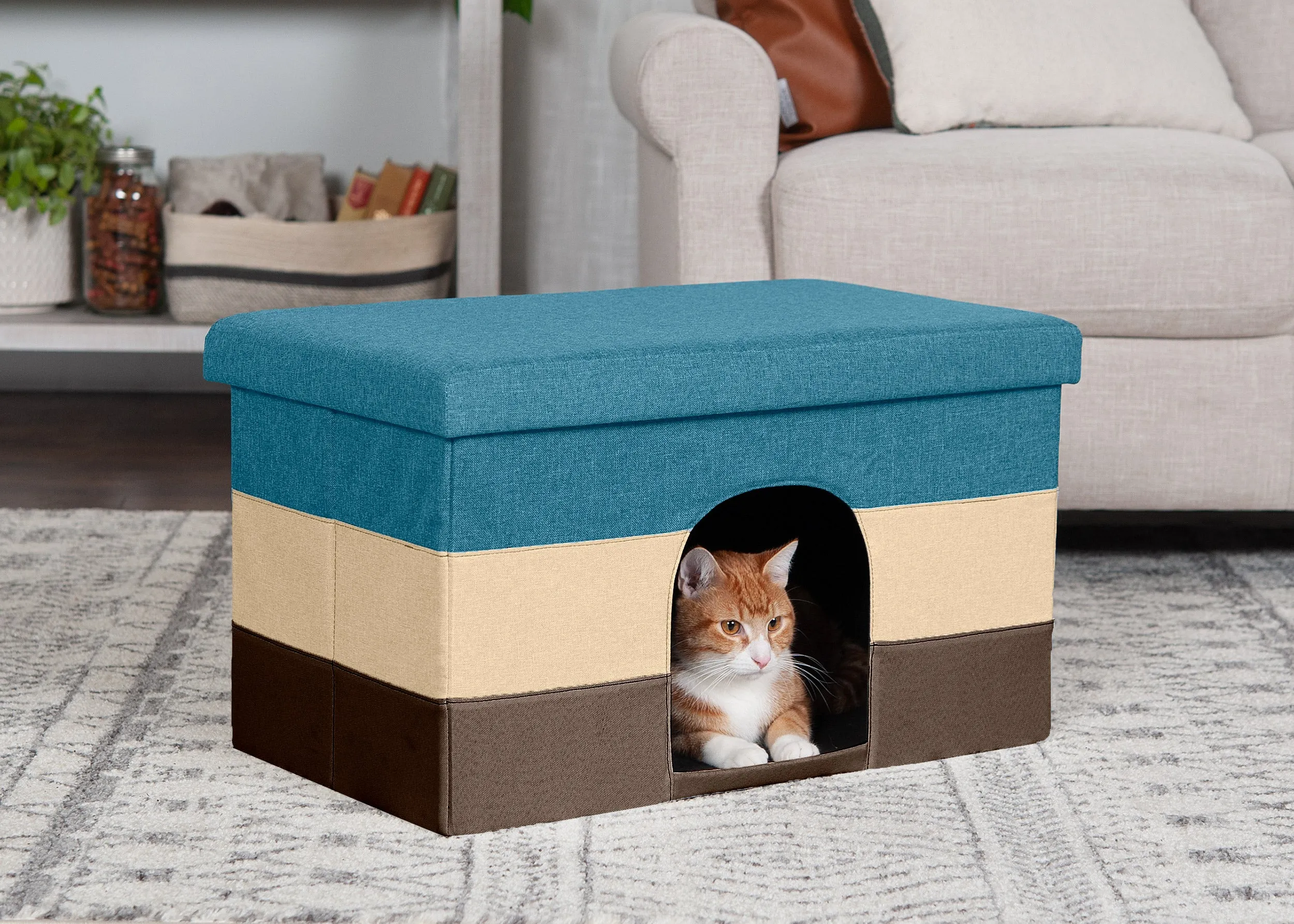 Pet House Footstool Ottoman Hideaway