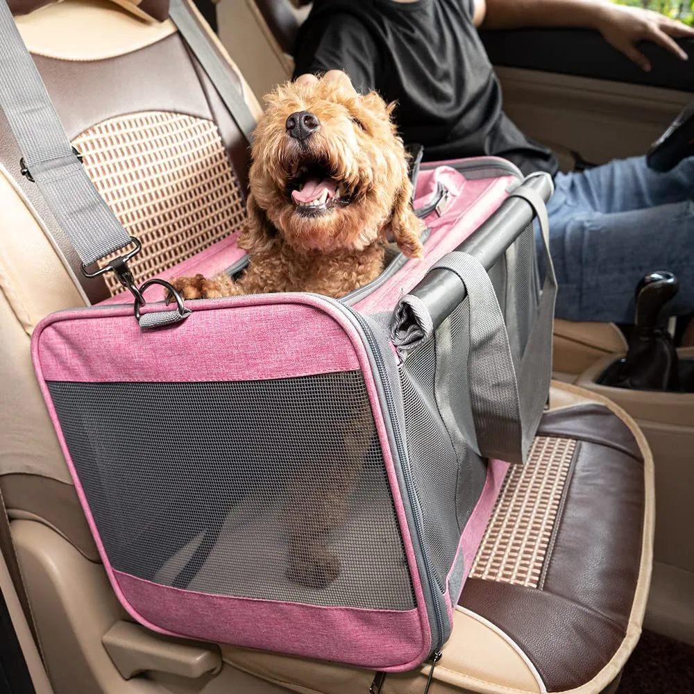 Soft-Sided Pet Carrier for Large and Medium Cats and Puppies - Travel Carrier with Privacy Protection