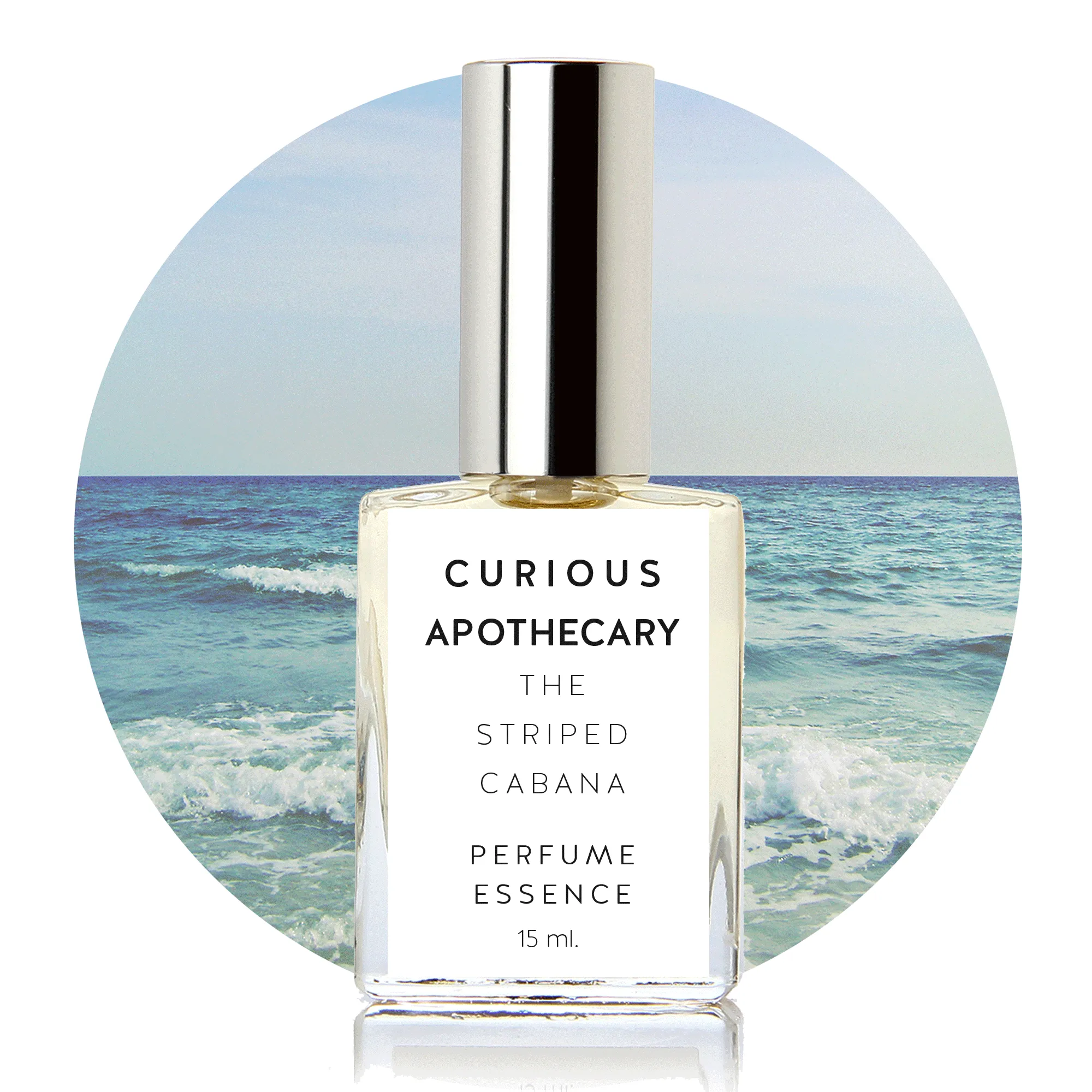 The Striped Cabana™ by Curious Apothecary. Island white floral, adrift summer clouds