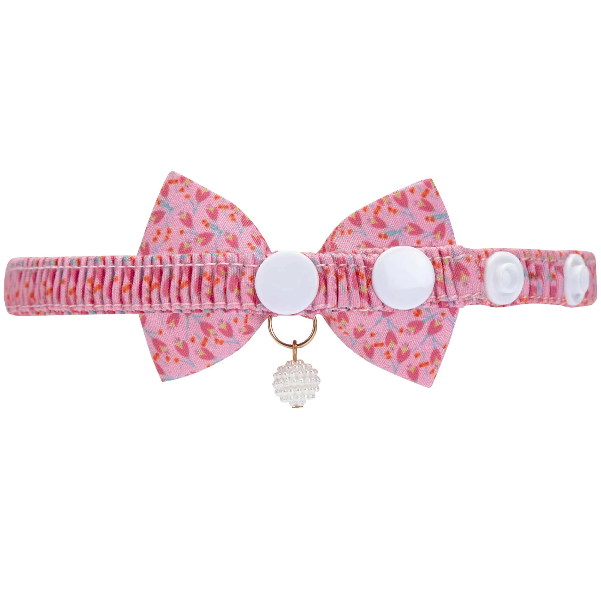 Tulip Bowtie Cat Collar with Pearl