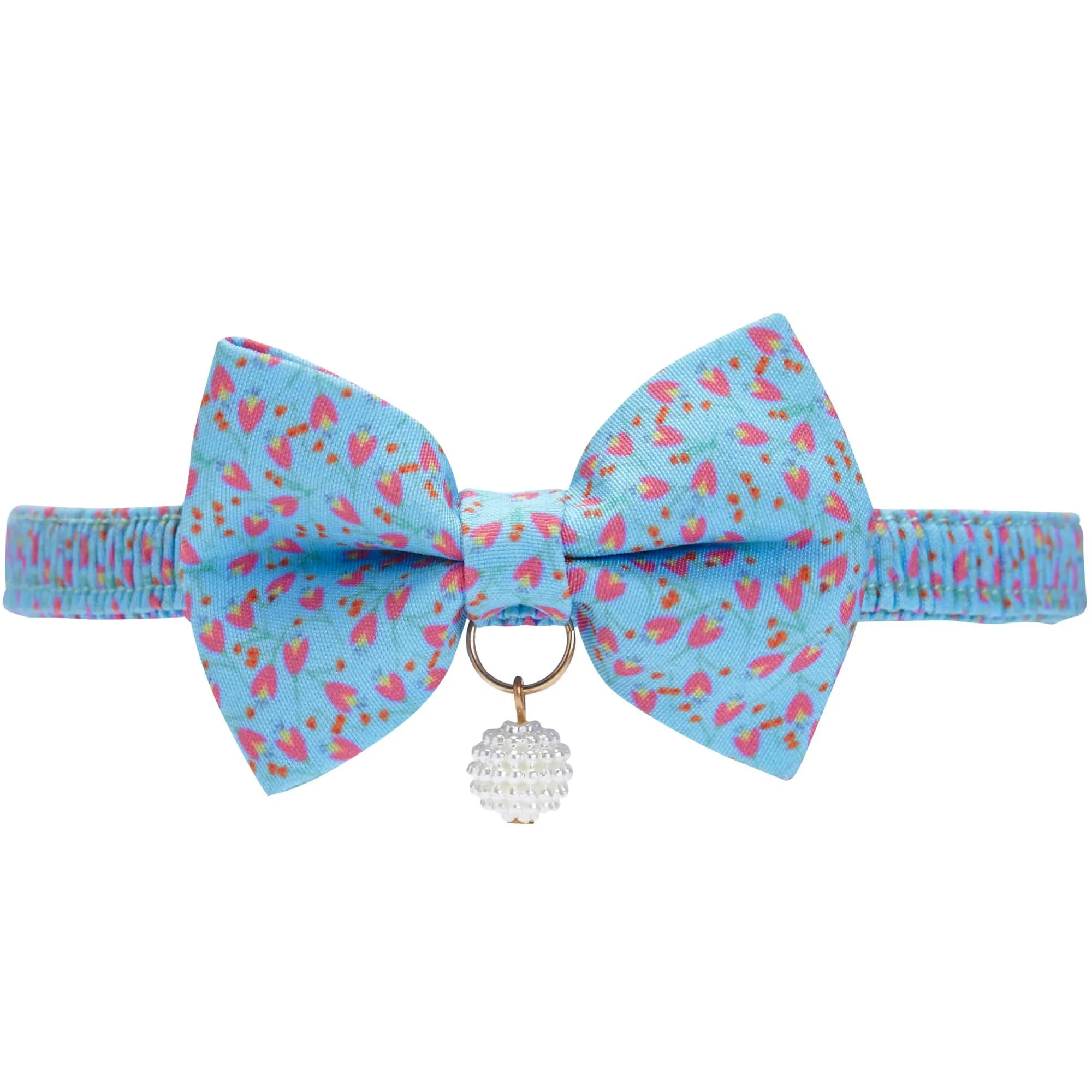 Tulip Bowtie Cat Collar with Pearl