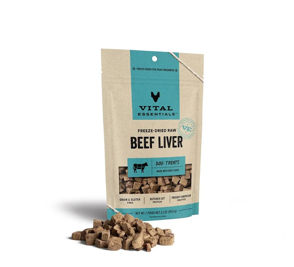 Vital Essentials Beef Liver Freeze Dried Dog Treats 2.1 oz